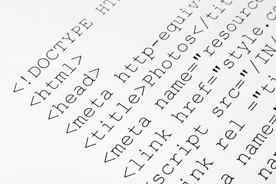 Printed internet html code