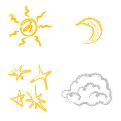 Set of sun,moon,stars