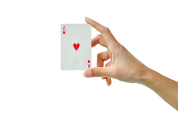 Playing cards in hand