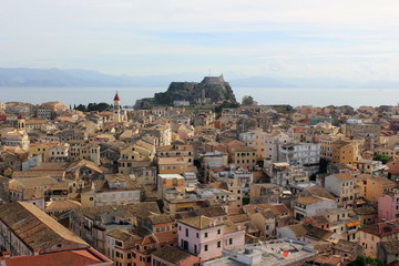 Fototapeta na wymiar miasto Korfu i zamki