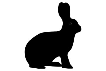 A silhouette of a rabbit