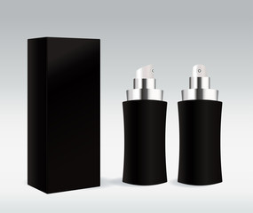 Black cosmetic container