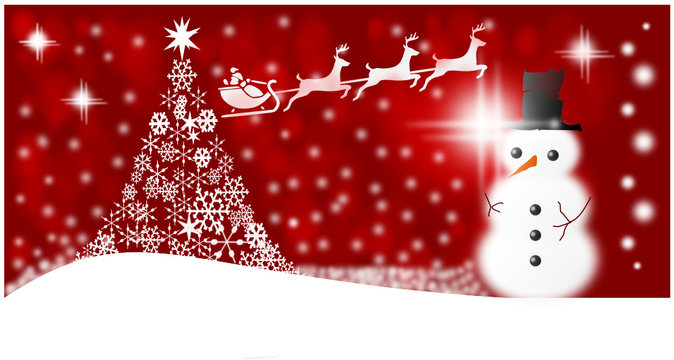 Christmas mir Schnee und Schneemann