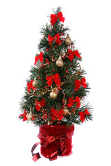 Decorated Christmas tree - obrazy, fototapety, plakaty