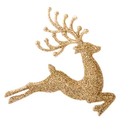 Plaid avec motif Motifs de Noël Flying gold reindeer