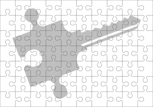 stencil of puzzle key. second variant