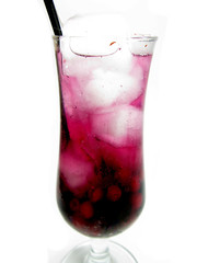 fruit cocktail smoothie with raspberry