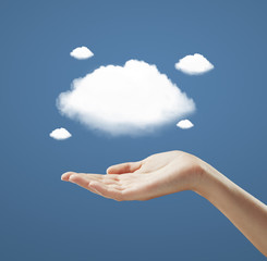 hand and cloud