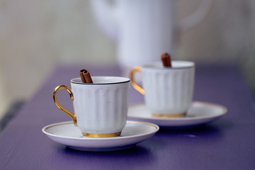 Two cups of black coffee