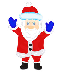 Festive santa on white background