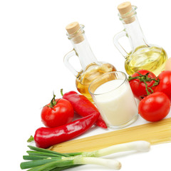 collection of natural products isolated on white background