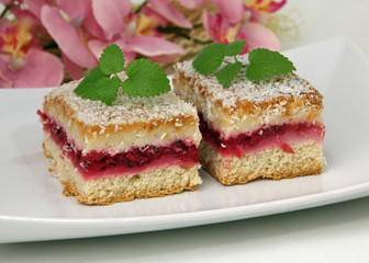 Johannisbeer-Kokos-Schnitte