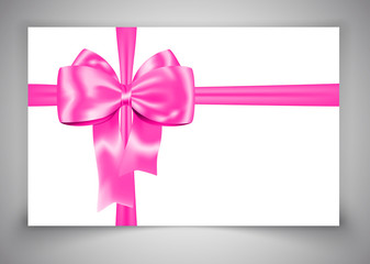 Gift card with pink ribbon