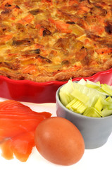 La tarte poireaux saumon et ses ingrédients
