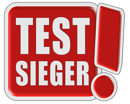 !-Schild rot quad TESTSIEGER