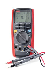 Digital multimeter isolated on white