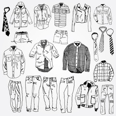 Set of Clothes Hand Drawn - 46680945