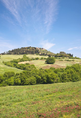 Fototapeta na wymiar Typowa wieś w Toskanii niedaleko Sieny w Chianti