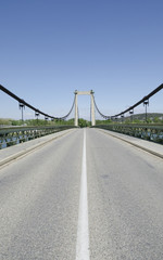 Fototapeta na wymiar road on a suspended bridge