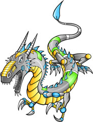 Robot Cyborg Dragon Vector