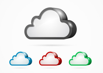 3d vector Cloud Computing symbol set