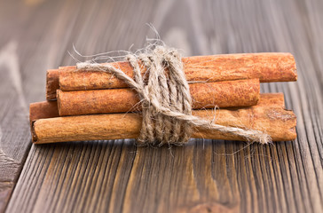 some cinnamon sticks tied with twine