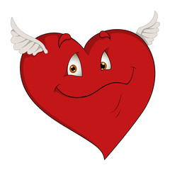 Heart with Wings - Vector Illustration