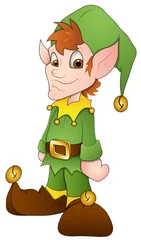 Photo sur Plexiglas Anti-reflet Fées et elfes Elfes de Noël - personnage de dessin animé - illustration vectorielle