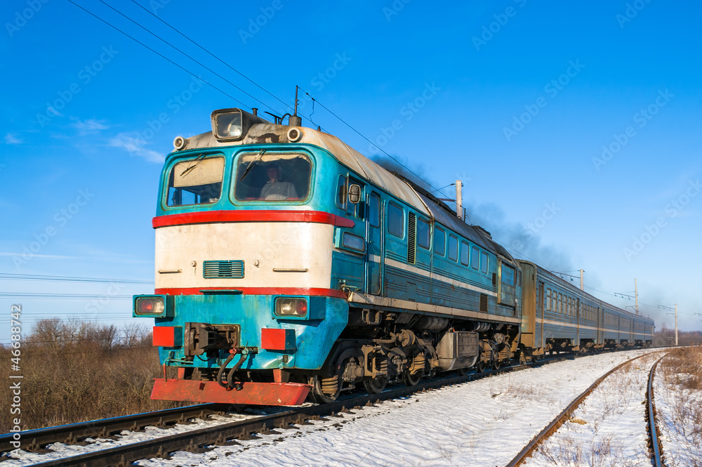 Sticker Diesel local train in Ukraine.