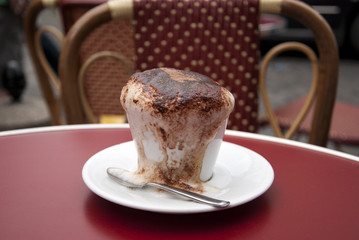 Cappuccino on a terrace