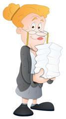 Office Woman - Cartoon Character - Vector Illustration