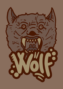 Wild wolf face