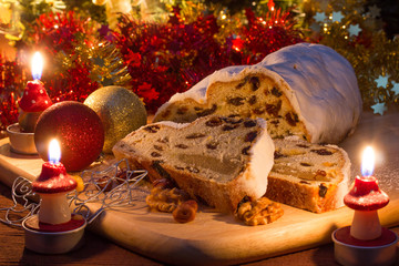 Stollen in a candle light