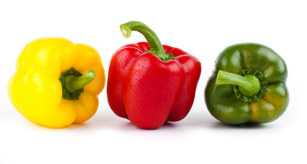 colorful paprika isolated on white background