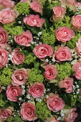 Pink rose wedding centerpiece