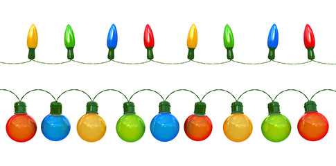 Christmas lights (isolated on white)