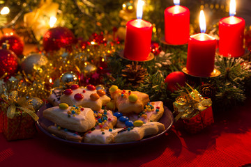 Fototapeta na wymiar Christmas pliki cookie z Adwentowy