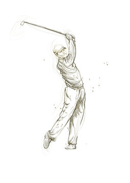 golf player (original full sized drawing)