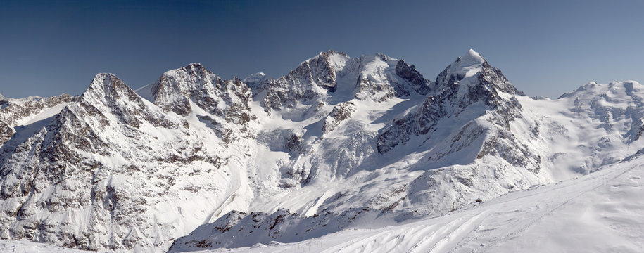 St. Moritz,  Corvatsch view on mountains in Engadin