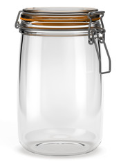 Bocal hermétique en verre sur fond blanc 1