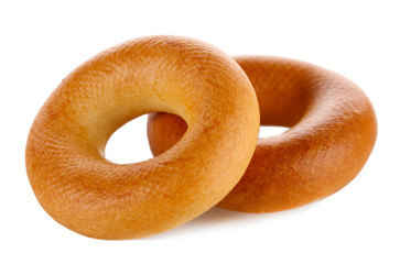 tasty bagels, isolated on white