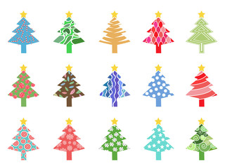 simple color xmas tree icon