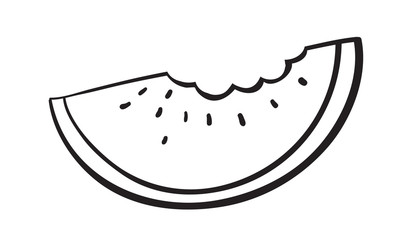 a watermelon slice sketch