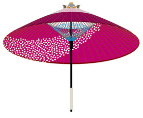 桜吹雪の和傘