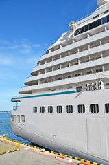 Obraz premium Cruise tourist ship in Black sea, Odessa, Ukraine