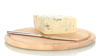 Cheese with mold and knife