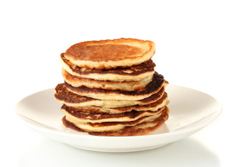 delicious sweet pancakes isolated on white