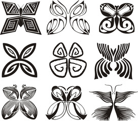 Stylized butterflies