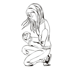 Anime girl with love message