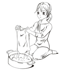 Anime laundress